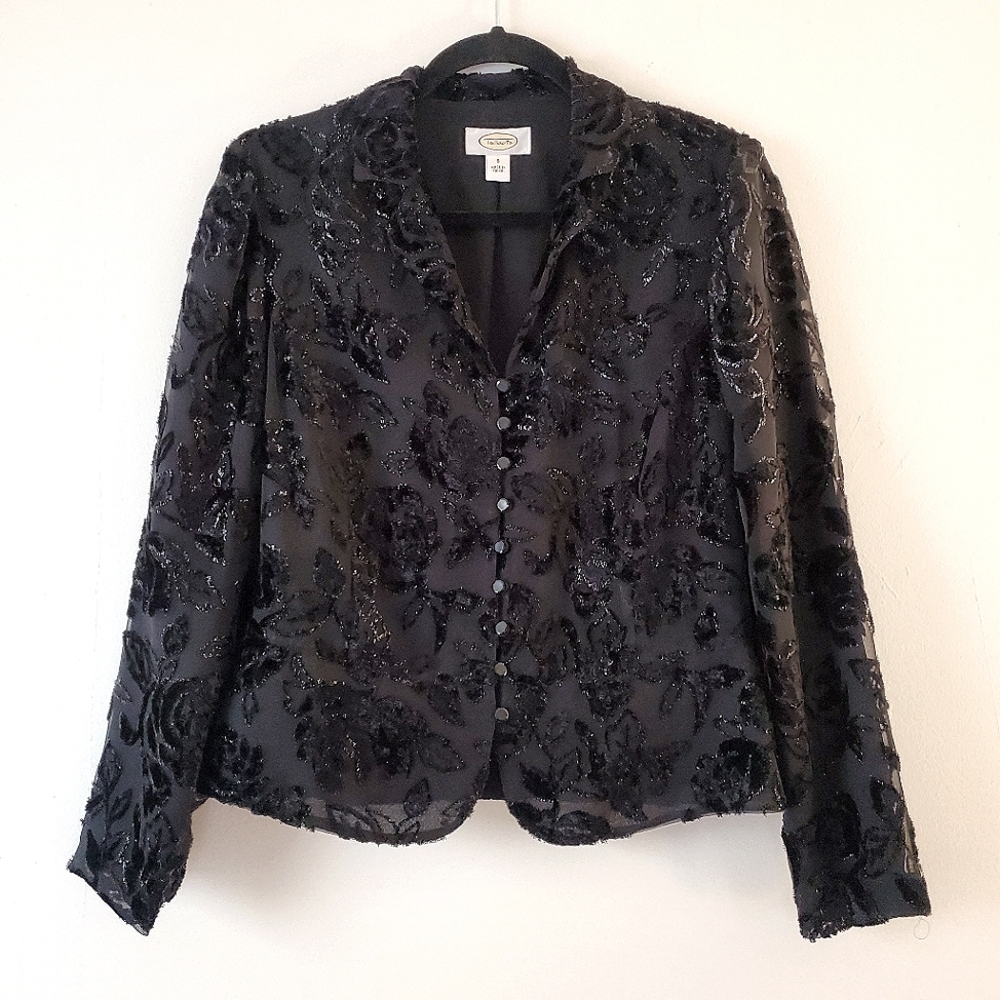 Talbots Light Rose Floral Blazer/Blouse